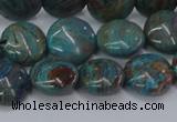 CAG9514 15.5 inches 12mm flat round blue crazy lace agate beads