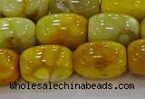 CAG9547 15.5 inches 13*18mm drum dragon veins agate beads
