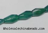 CAG958 15.5 inches 8*14mm faceted rice green agate gemstone beads