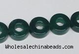 CAG964 15.5 inches 13mm donut green agate gemstone beads wholesale