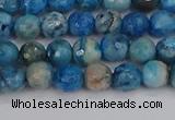 CAG9882 15.5 inches 4mm faceted round blue crazy lace agate beads