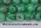 CAG9941 15.5 inches 10mm round green crazy lace agate beads