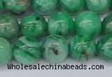 CAG9942 15.5 inches 12mm round green crazy lace agate beads