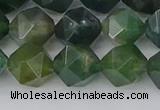 CAG9971 15.5 inches 10mm faceted nuggets moss agate beads