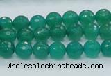 CAJ03 15.5 inches 8mm faceted round green aventurine jade beads