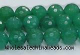 CAJ05 15.5 inches 12mm faceted round green aventurine jade beads