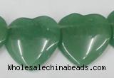 CAJ305 Top-drilled 28*28mm heart green aventurine jade beads