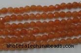 CAJ360 15.5 inches 4mm faceted round red aventurine beads wholesale
