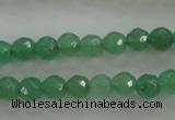 CAJ409 15.5 inches 4mm faceted round green aventurine beads