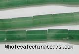 CAJ648 15.5 inches 6*12mm faceted tube green aventurine beads