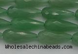 CAJ706 15.5 inches 8*20mm faceted teardrop green aventurine beads