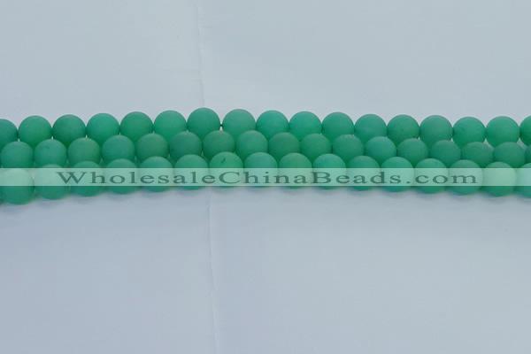 CAJ713 15.5 inches 10mm round matte green aventurine beads