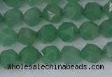 CAJ731 15.5 inches 6mm faceted nuggets green aventurine beads