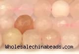 CAJ820 15 inches 6mm faceted round pink aventurine beads