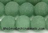 CAJ883 15 inches 10mm round matte green aventurine beads