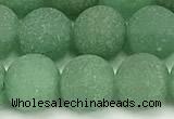 CAJ884 15 inches 12mm round matte green aventurine beads
