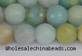CAM1462 15.5 inches 12mm faceted round amazonite beads wholesale