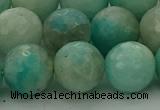 CAM1565 15.5 inches 14mm faceted round Russian amazonite beads