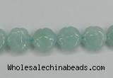 CAM159 15.5 inches 12mm carved flower amazonite gemstone beads
