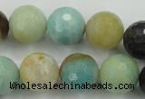 CAM167 15.5 inches 18mm faceted round amazonite gemstone beads