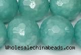 CAM1758 15 inches 12mm faceted round AB-color imitation amazonite beads