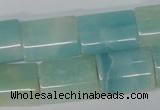 CAM606 15.5 inches 15*20mm flat tube Chinese amazonite beads