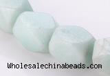 CAM85 faceted pebble 13*16mm natural amazonite beads wholesale