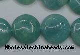 CAM919 15.5 inches 20mm flat round amazonite gemstone beads wholesale