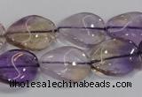 CAN54 15.5 inches 15*20mm twisted oval natural ametrine beads