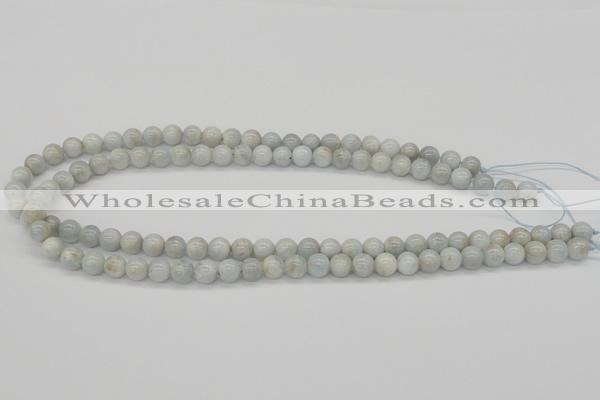 CAQ105 15.5 inches 14mm round AB grade natural aquamarine beads