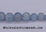 CAQ128 15.5 inches multi-size round natural aquamarine beads wholesale