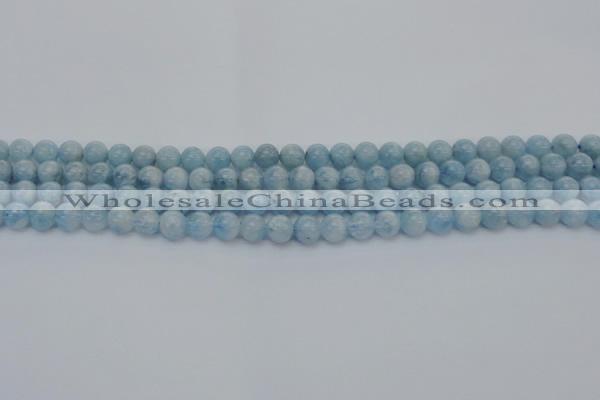 CAQ510 15.5 inches 7mm round A+ grade natural aquamarine beads
