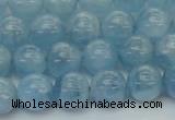 CAQ528 15.5 inches 7mm round AA+ grade natural aquamarine beads