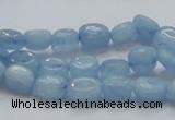CAQ55 15.5 inches 8*9mm nugget natural aquamarine gemstone beads
