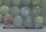 CAQ553 15.5 inches 8mm faceted round natural aquamarine beads