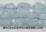 CAQ58 15.5 inches 14*16mm faceted nugget natural aquamarine beads