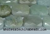 CAQ585 15.5 inches 12*16mm faceted rectangle aquamarine beads