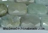 CAQ586 15.5 inches 13*18mm faceted rectangle aquamarine beads