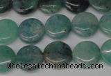 CAQ618 15.5 inches 10mm flat round aquamarine gemstone beads