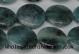 CAQ622 15.5 inches 18mm flat round aquamarine gemstone beads