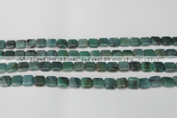 CAQ636 15.5 inches 10*10mm square aquamarine gemstone beads