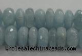 CAQ71 15.5 inches 5*9mm faceted rondelle AB grade aquamarine beads