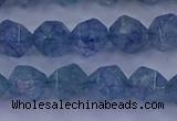 CAQ773 15.5 inches 10mm faceted nuggets imitation aquamarine beads
