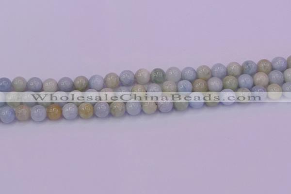 CAQ782 15.5 inches 8mm round natural aquamarine beads