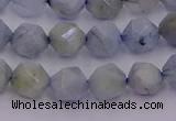 CAQ791 15.5 inches 8mm faceted nuggets aquamarine gemstone beads