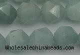 CAQ799 15.5 inches 12mm faceted nuggets aquamarine gemstone beads