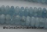CAQ80 15.5 inches 3*7mm faceted rondelle AA grade aquamarine beads