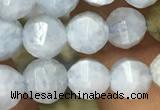 CAQ825 15.5 inches 6mm faceted round natural aquamarine beads