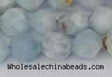 CAQ834 15.5 inches 12mm faceted nuggets aquamarine beads