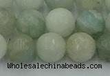 CAQ839 15.5 inches 12mm faceted round aquamarine beads wholesale